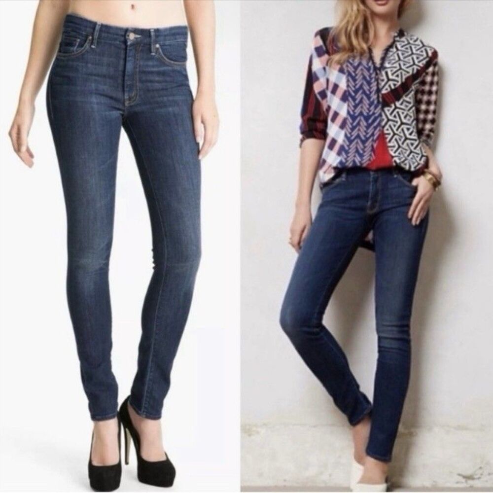 Mother The Looker Flowers From The Storm Blue Jeans Low Rise Women’s Size 27